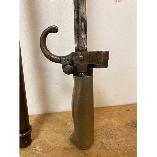 57 - French Bayonet and Scabbard M1886 with Quillon, stamped 83804 RP