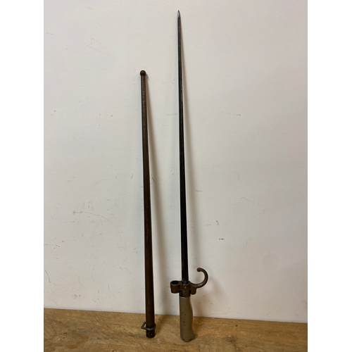 57 - French Bayonet and Scabbard M1886 with Quillon, stamped 83804 RP