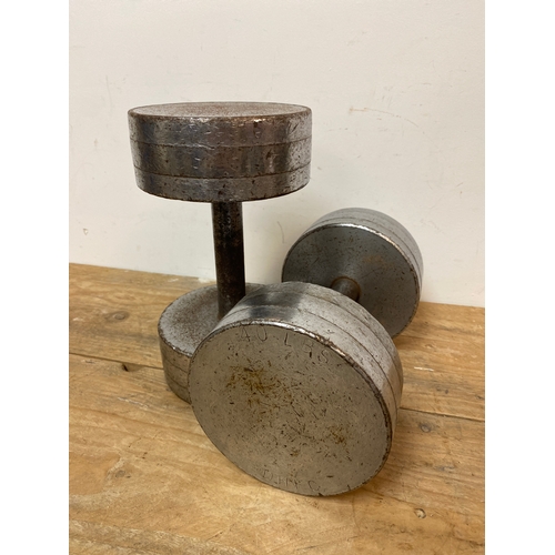 73 - Vintage 40lb Dumbell Pair