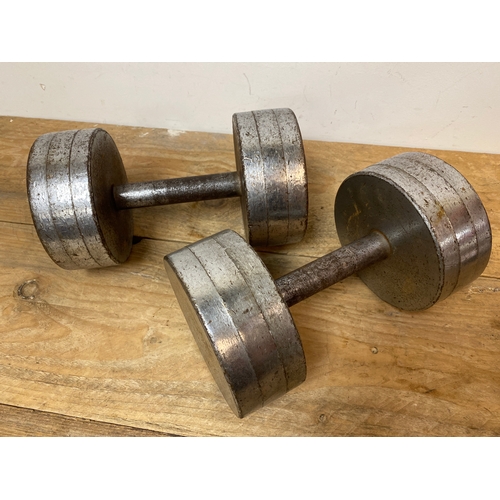 73 - Vintage 40lb Dumbell Pair