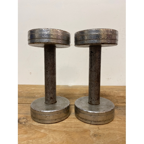 74 - Vintage 10lb Steel Dumbell Pair