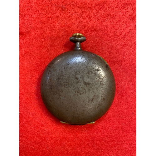 95 - Antique Omega Gun Metal Pocket Watch, Working Order - serial no.1525578