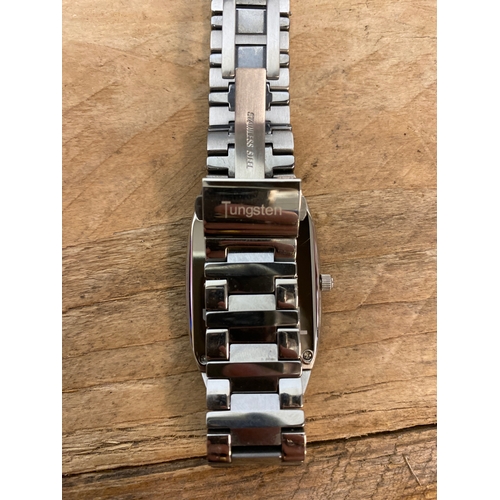 96 - ‘Tungsten’ Stainless Steel Wristwatch set with Diamonds