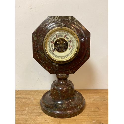 98 - Victorian 10” Marble Desk / Mantle Barometer