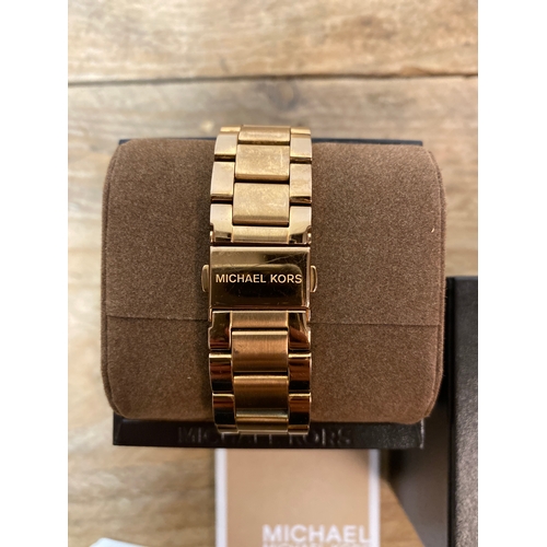 99 - Michael Kors Rose Gold Tone Wristwatch with Box, working order