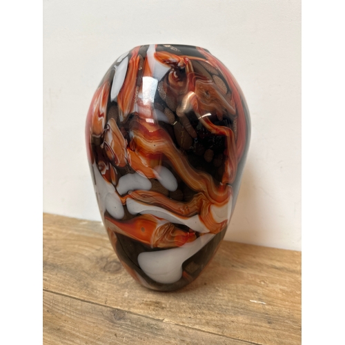 101 - Heavy decorative glass vase