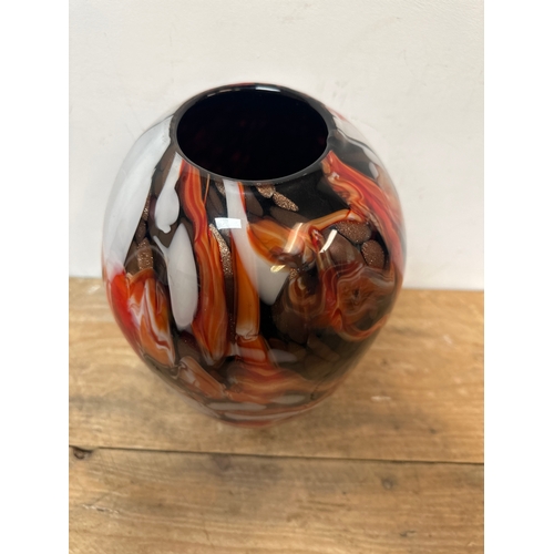 101 - Heavy decorative glass vase