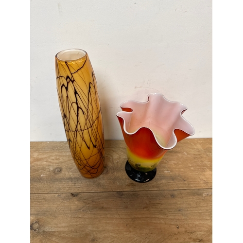 102 - Two decorative glass vases