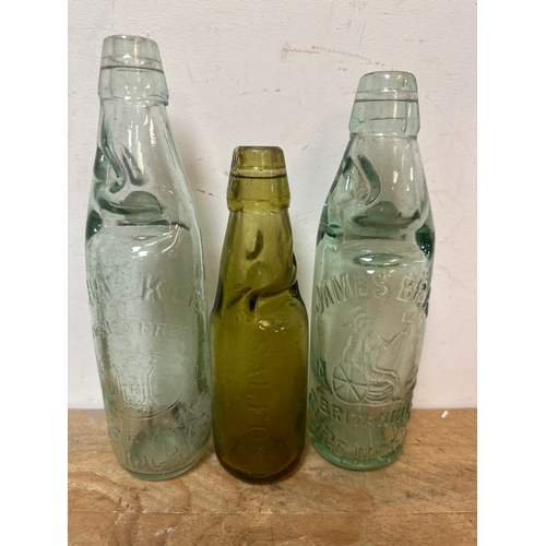 118 - Collection of 10 antique glass codd bottles all complete with glass marbles