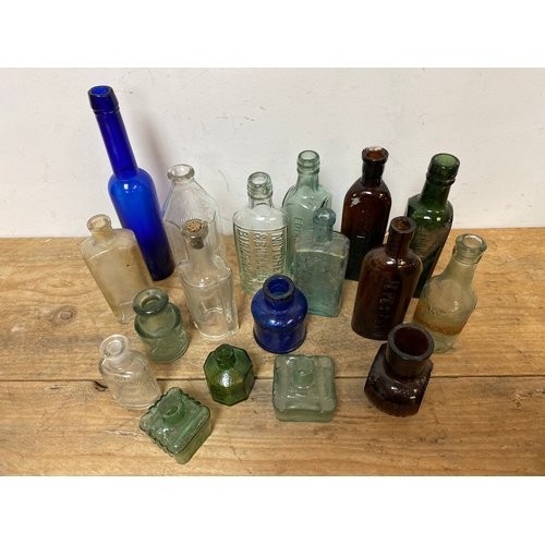 119 - Collection of 18 Vintage and Antique Glass Bottles