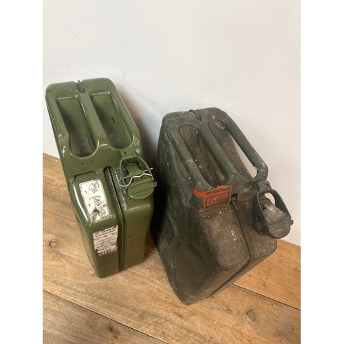 161 - Pair of old metal fuel canisters 20L