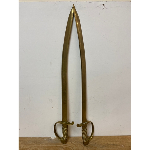 162 - Pair of Solid Brass 29” Cutlasses