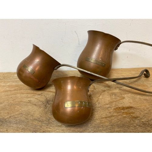 182 - Set of Three Copper Spirit Ladles, c.19th Century