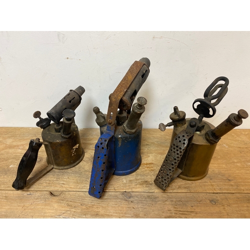 189 - Three Vintage Industrial Blowtorches