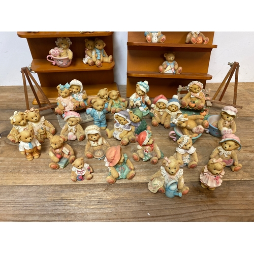 215 - Large Quantity of Cherished Teddies with Display Shelves