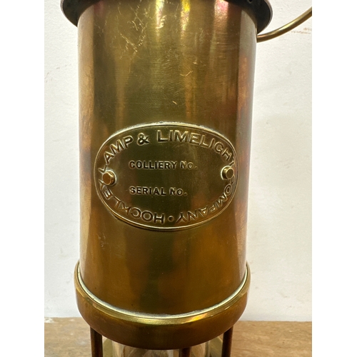 225 - Collectable brass miners lamp