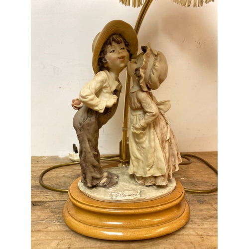 250 - 1982 Florence Table Lamp featuring Ceramic Boy and Girl Figures