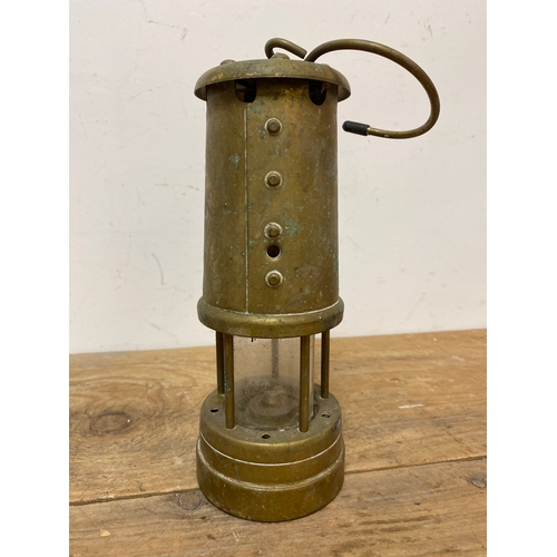 254 - Brass Miners Lamp, British Coal Mining Company Wales