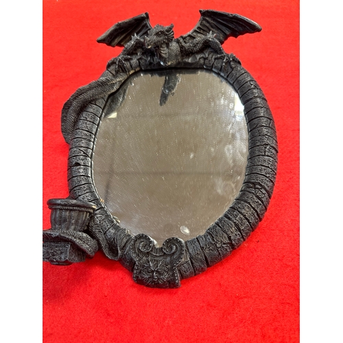 261 - Pair of Collectable dragon mirrors 12” x 10”