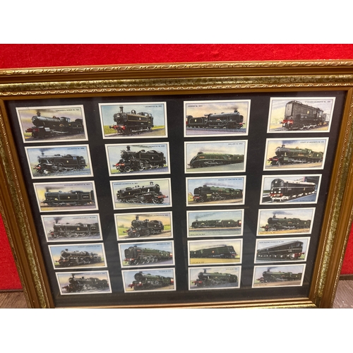 273 - Two set of framed cigarette card trains and aero