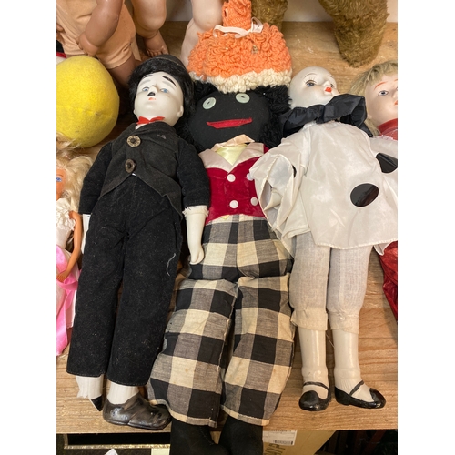 288 - Collection of Vintage Dolls to Include Porcelain Dolls and Cassette Player Mickey Mouse