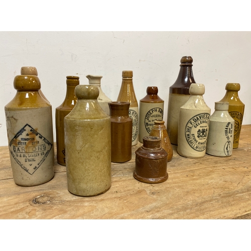 305 - Collection of 14 Vintage Stoneware Bottles