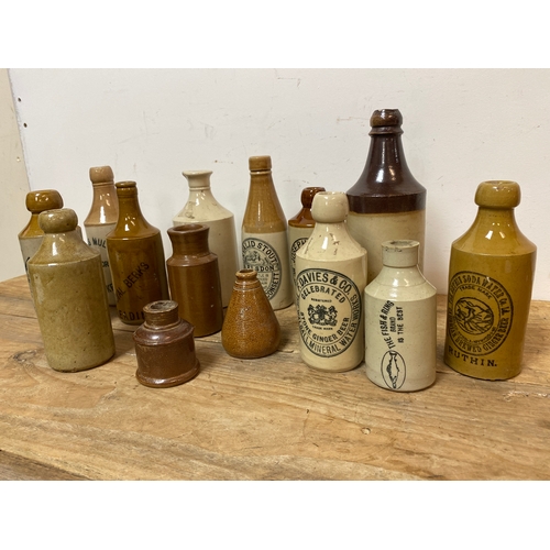 305 - Collection of 14 Vintage Stoneware Bottles