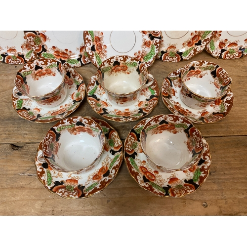 313 - 1920’s Royal Albert Radium Imari Set of Five Cups, Saucers and Sideplates