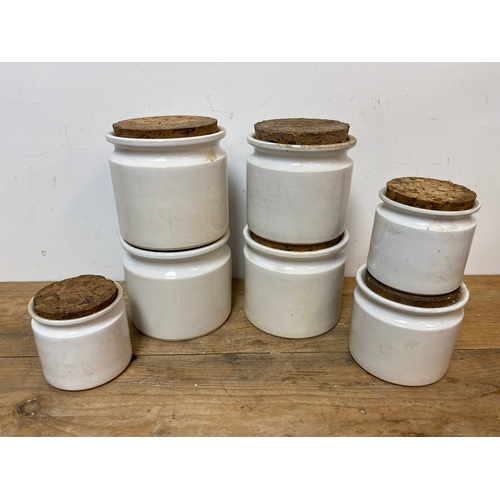 317 - Quantity of Ceramic T.G Green Gresley Kitchen Storage Jars in White