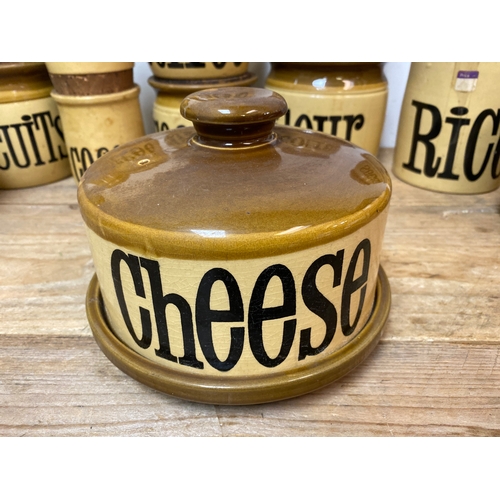 318 - Large Quantity of T.G Green Gresley ‘Granville’ Kitchen Storage Jars and Cheese Dish