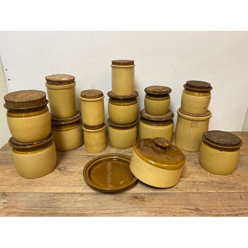 318 - Large Quantity of T.G Green Gresley ‘Granville’ Kitchen Storage Jars and Cheese Dish