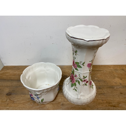 321 - Floral Ceramic Jardiniere, 21”