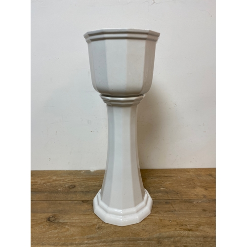 322 - White Ceramic Jardiniere, 22.5”