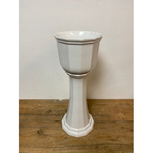 322 - White Ceramic Jardiniere, 22.5”