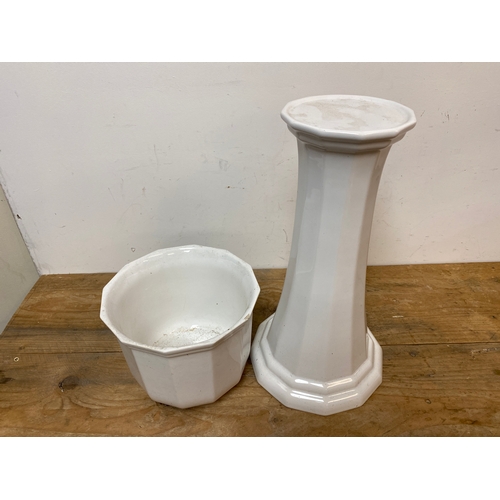 322 - White Ceramic Jardiniere, 22.5”