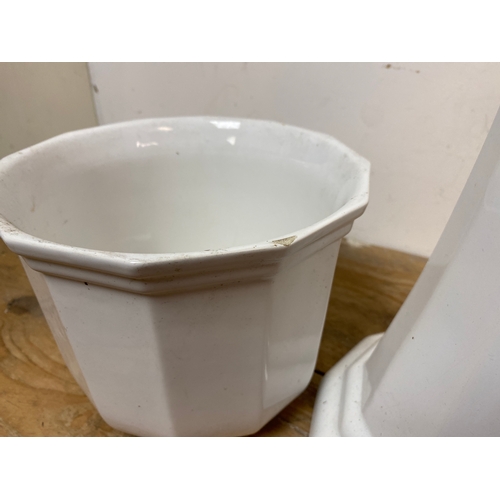 322 - White Ceramic Jardiniere, 22.5”