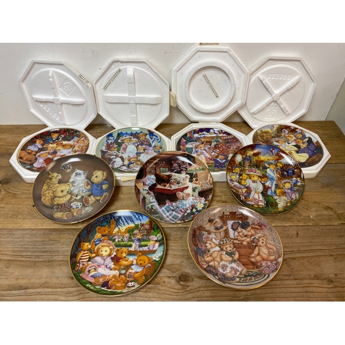 326 - Collection of 9x Franklin Mint Teddy Bear Plates (4 are boxed)