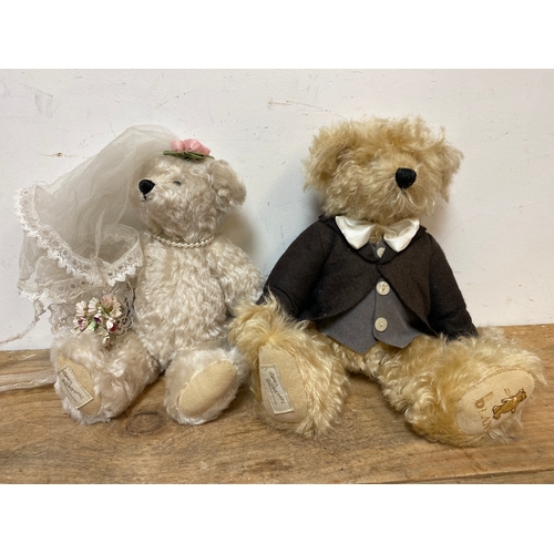 340 - Pair of Collectible ‘Wedding Day’ Bride and Groom Bears by Dean’s Rag Book & Co. Ltd