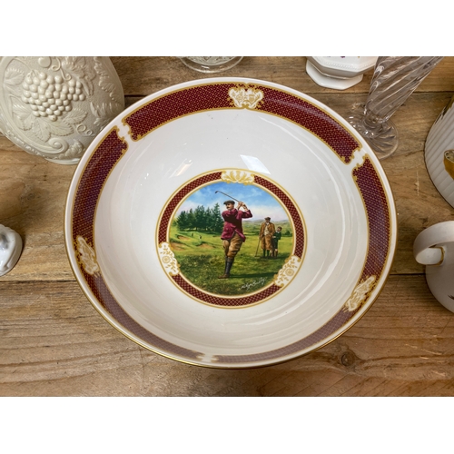 363 - Collection of Mixed Glass and Ceramic to Include Royal Worcester Evesham Gold and Golfing Collection... 