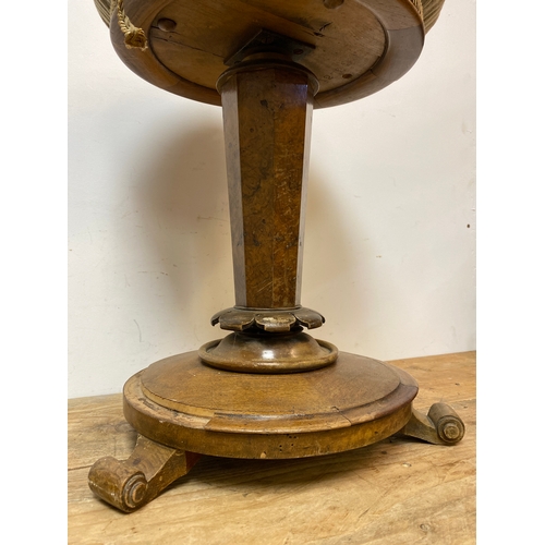 374 - Victorian Adjustable Stool, Upholstered in Green (AF)