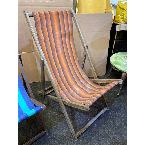 376 - Pair of Vintage Traditional Deck Chairs