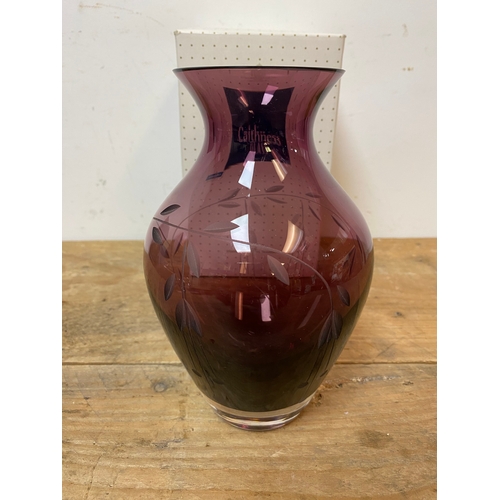 113A - Boxed Caithness Purple Glass Vase