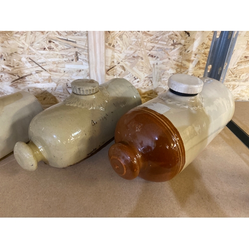 305A - Four Vintage Stoneware Hot Water Bottles