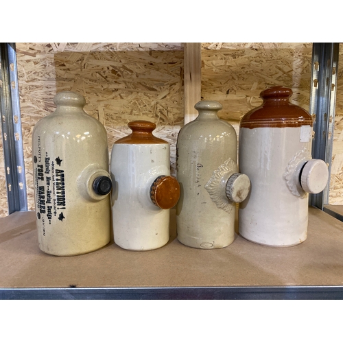 305A - Four Vintage Stoneware Hot Water Bottles