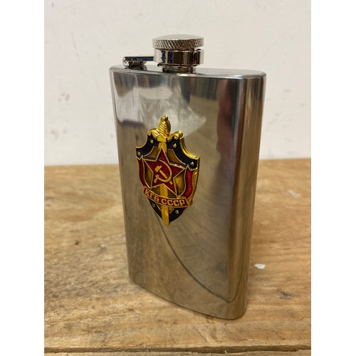 38 - Soviet KGB 6oz Flask, Stainless steel