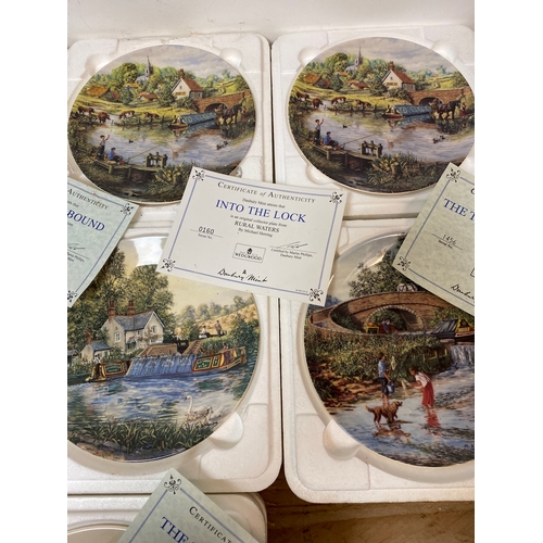 51 - Danbury Mint Wedgwood Collectable Canal Barge Plates some with certificates, boxed x 10