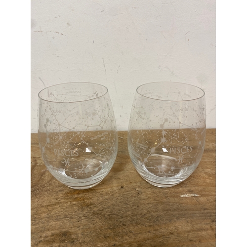 100 - Set of 2 Astrology Glasses Boxed x 2