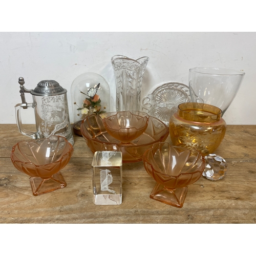 102 - Collection of Glass to include Art Deco Set & Collectable tankard