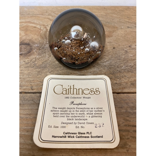 111 - Caithness Limited Edition Glass Paperweight with Certificate ‘Persephone’ 232/1000