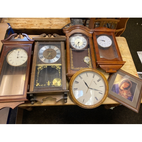 122 - Job Lot of Clocks & a Picture AF